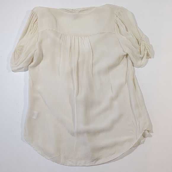 Aritzia Babaton Tinsley 100% Silk Ruffle Blouse - Cream - Size Small - Picture 6 of 14